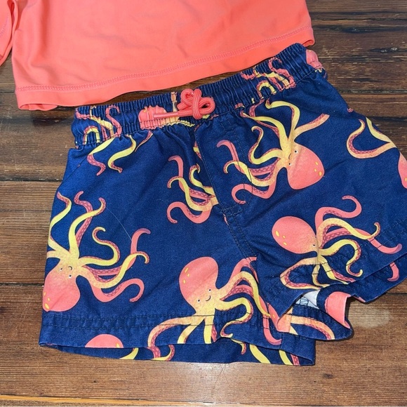 Carter's Orange and Blue Rashguard Swim Set 18m - Picture 2 of 5